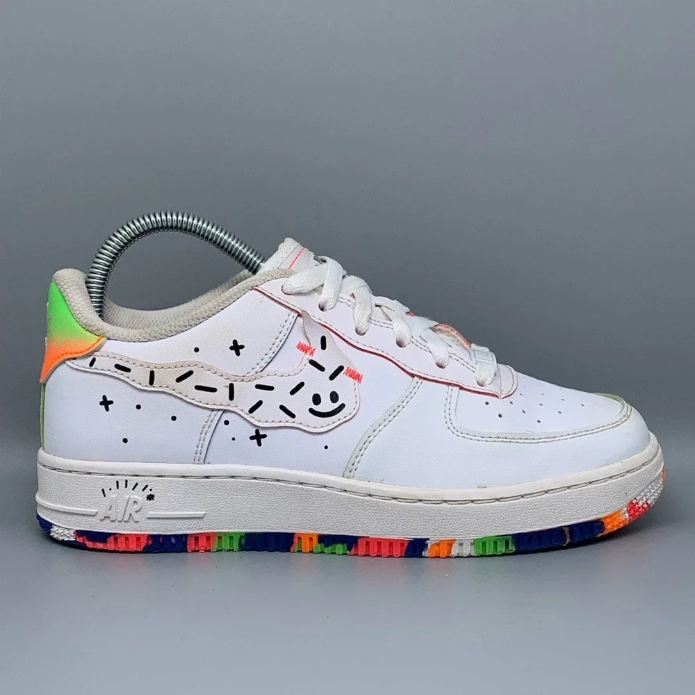 Nike Air Force 1 Low‎ LV8 GS Doodle White Multi Color Shoes  DV1366-111 Mens 5Y